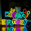 Happy Birthday neon signs，USB Powered Dimmable LED Colorful Lights for Backdrop Wall Decor,Eye-Catching Birthday light up sign for Parties Unforgettable Gifts Backdrops Size:16.54 * 10.39in