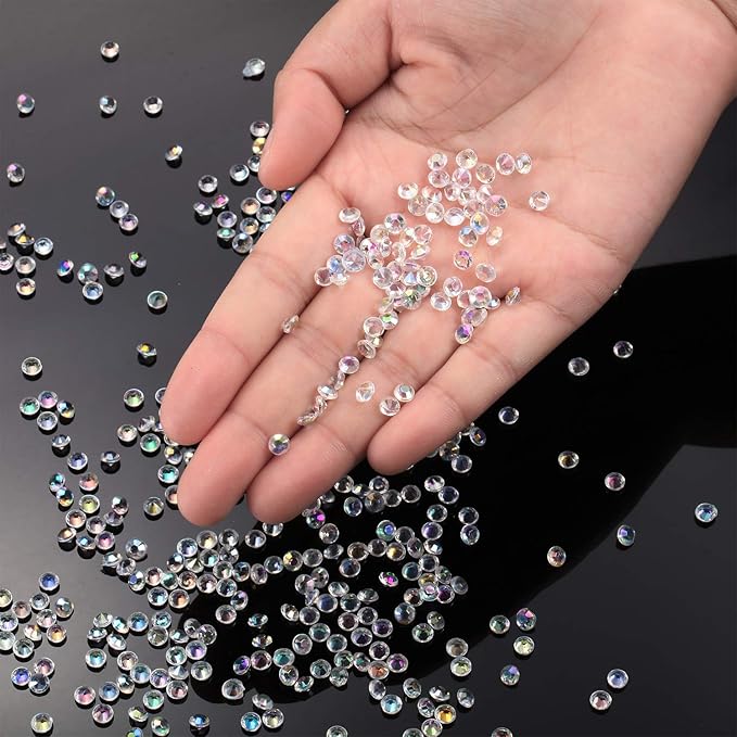 10000 Clear Wedding Table Scatter Crystals Acrylic Diamonds Rhinestones for Table Centerpiece Decorations Bridal Shower Decorations Vase Beads(4.5 mm,Crystal AB)