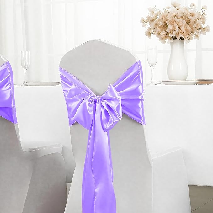 SHEJIZE 10 Pack Lavender Satin Table Runner 12x108 Inches Long, Bright Silky Smooth Satin Table Runner Table Decor for Wedding Banquet Christmas Prom Event Birthday Party