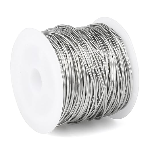 164FT Jewelry Wire 22 Gauge Tarnish-Resistant Copper Beading Wires Roll Bulk for DIY Crafts Jewelry Making, Silver Wire