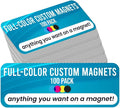 Magnet Me Up Custom 10x3 Inch Rectangle Magnet, 100 Pack, Customizable for Businesses, Personal Use, Choose Your Text, Upload Image, Magnetic Vinyl for Car and Any Magnetic Surface, Crafted in USA