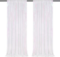 White Iridescent Sequin Backdrop 2 Panels 2FTx8FT Unicorn Backdrop Curtains Glitter Party Backdrop for Girls Birthday Decorations