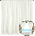 10 x 10 Feet Ivory White Backdrop Curtain for Partie, Background Curtains for Photoshoot, Birthday, Wedding, Halloween, Thanksgiving, Christmas Day, New Year Party Decorations 5Ft x 10Ft, 2 Panels