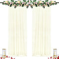 DUOBAO Ivory Sheer Chiffon Backdrop Curtains 108"" Long | 2 Panels | Perfect for Wedding Ceremonies, Beach Parties, Home Decor, and Events | Cream Drapes
