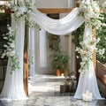 MDS Halloween Chiffon Draping Fabric - 1 Panel, 30" Wide x 75ft Long - Sheer Spooky Arbor & Canopy Drapery for Haunted House Backdrops, Party Ceilings, DIY Costumes & Themed Events - White