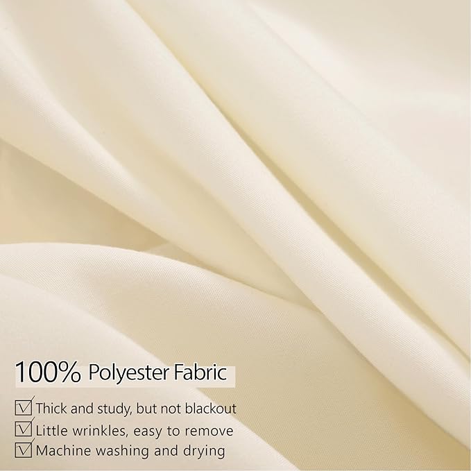 10ft x 10ft Thick Ivory Backdrop Curtains for Parties, 2 Panels 5ft x 10ft Non See Through Ivory Polyester Wedding Drapes Photo Backdrop for Birthday Party Graudation Photography Home Decor
