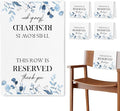 Reserved Seating Chair Signs, This Row Is Reserved Pew Cloths Seating Placeholder for Church Pews, Wedding Decorations for Reception Parties Celebrations Event Meetings (Dusty Blue, 4 PCS)