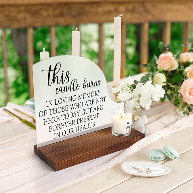 Memorial Table Sign for Weddings & Receptions - Sympathy Gift in Loving Memory - Wooden Welcome Rustic Sign for Gifts & Anniversaries