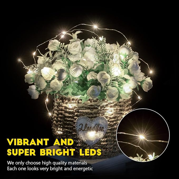 Fairy Lights Battery Operated String Lights - 12 Pack 7ft 20 LED Battery Powered LED Mini Fairy Lights for Mason Jars DIY Picture Walls Shelves Arts Crafts Trees Branches Bedroom Wedding Party Decor