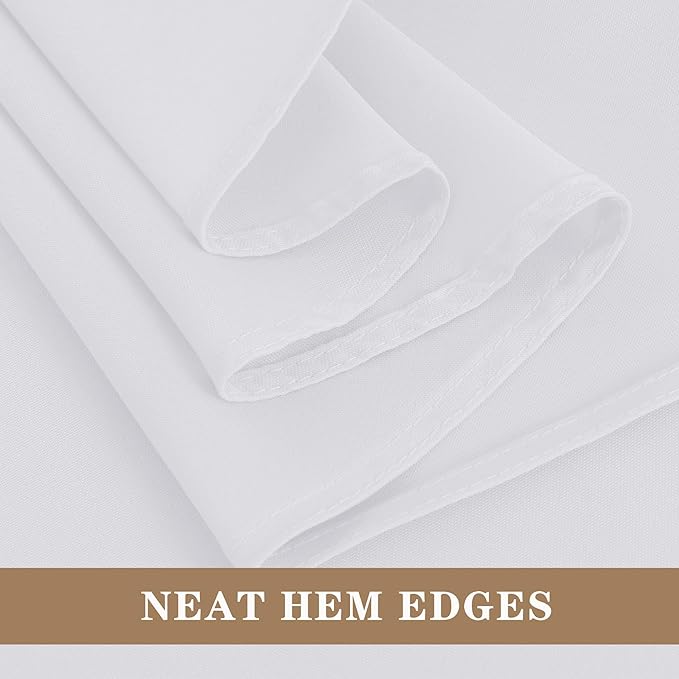 Fitable 6 Pack White Round Table Clothes - 90 Inches in Diameter - Stain Resistant and Washable Tablecloths, Polyester Fabric Table Covers for Wedding, Party, Banquet, Gathering