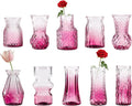 10 Pcs Pink Flower Bud Vases, Loose Transparent Flower Bud Vases, Small Vases, Decorative Vases, Family Wedding Table Decorations