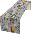 Table Runner with Flowers and Birds, Spring Plant Flowers Table Decoration Linen Table Runner Family Party Party Decorations 13x90 Inches