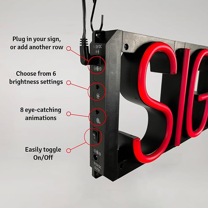SpellBrite PINTS Sign | Beer-Related Sign with Neon Look, Green LED Light Source | 17.8" x 6.3"