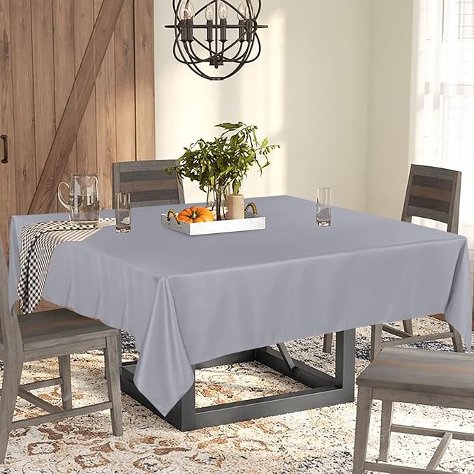 Fitable Square Tablecloth 60x60 inch Tablecloth Stain and Wrinkle Resistant Washable Polyester Table Cloth for Buffet Parties and Camping, Light Grey