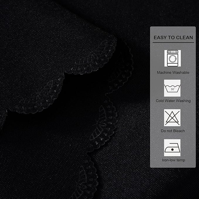 Small Square Black Tablecloth 24 x 24 Inch Polyester Fabric Washable Table Cover Decorative Wrinkle Resistant Solid Color Table Cloth for Nightstand Party Wedding Camping