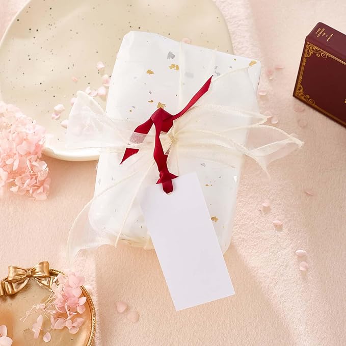 60pcs Name Cards for Table Setting, Place Cards, Wedding Place Cards.Wedding Name Tags.Present Tags with String Attached.and Reserved Signs for Wedding Seating.(Red)