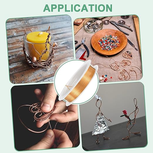 0.6 mm/22 Gauge Copper Wire for Jewelry Making, 13.1FT Copper Beading Craft Wire for Jewelry/Weaving/DIY Crafting/Planting, Color-Retaining [4M, Copper Tone]