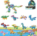 Crystal Dinosaur Party Favors for Kids,12 in 1 Mini Dinosaur Building Blocks Toy Animals Building Sets,Dino Party Goodie Bags Fillers,Classroom Prizes Christmas Birthday Gift for Student,Kid Age 6-12