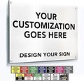 Custom Outdoor Metal Sign, Personalized Aluminum Safety and Business Signs, Waterproof (White, 24x18 In)