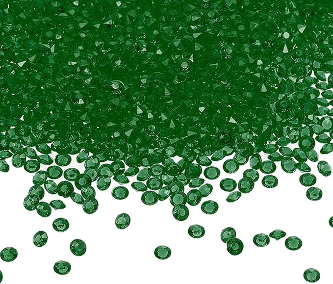 PATIKIL 10000 Pcs Wedding Table Scatter Confetti Crystals 4.5mm Acrylic Diamonds Vase Fillers Gems for Table Centerpiece Decorations Party Vase Beads, Dark Green
