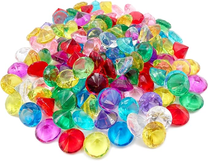 Fake Diamond Valentine's Day Decoration, 280 pcs Multicolor 20 mm Acrylic Diamond for Table Scatters Vase Fillers, Valentines Day Decor