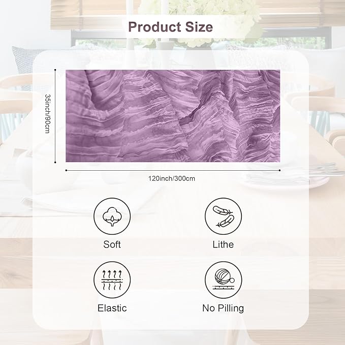 6 Pack Lilac Cheesecloth Table Runner 35x120 Inch 10Ft Rustic Gauze Cheese Cloth Table Runner Sheer Cheesecloth Table Runners for Wedding Party Bridal Shower Decoration