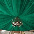 6 Panels Emerald Green Ceiling Drapes for Wedding 5ftx30ft Chiffon Fabric Arch Draping Curtains Sheer Drapery for Party Ceremony Birthday Baby Shower Reception Stage Swag Ceiling Decorations