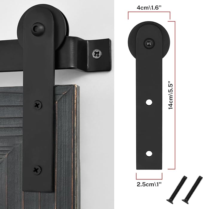 COGOOD Farmhouse Bathroom Mirror - 42 x 29 Rustic Barn Door Style Mirror for Living Room, Entryway, Vanity Wall Decor (Black)