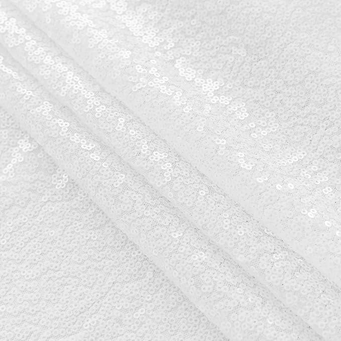 Sugargirl White Sequin Backdrop Curtain 2 Panels 2FTx8FT Glitter White Background Drapes Sparkle Photography Backdrop for Party Wedding Birthday Wall Decoration