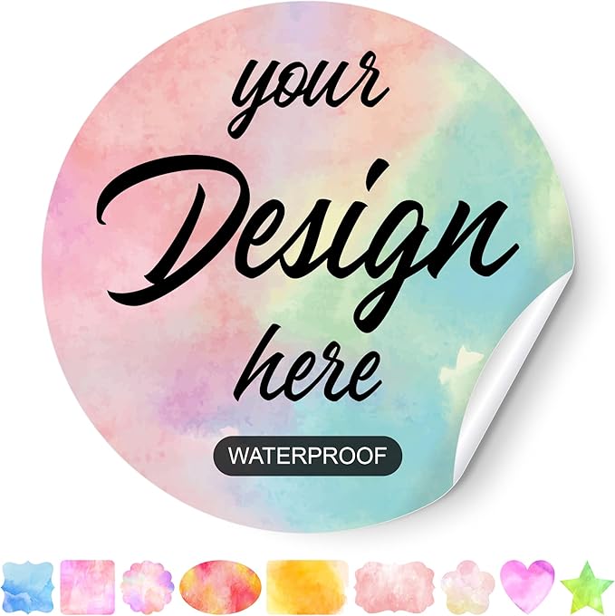 Personalized Custom Stickers - Labels With Any Design, Image, Logo, Text for Business, Thank You Labels (Circle, 1.5"x1.5", 100 Labels)