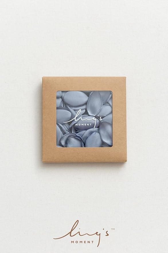 Ling's moment Rose Petals, Silk Flower Petals for Wedding/Aisle/Flower Girl Baskets/Table Centerpiece Décor,etc.Dusty Blue Baby Blue 200pcs