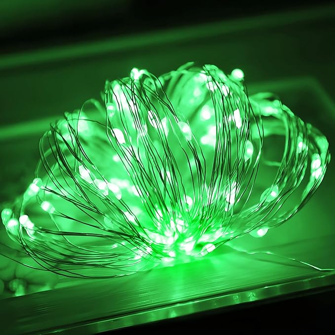 btfarm 6 Pack Fairy Lights Battery Operated, 7FT 20 LED Mini String Lights Waterproof Silver Wire for Mason Jars Centerpiece Table Crafts Bedroom Christmas Decoration, Green