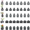 Glasseam Bud Flower Vases in Bulk: 40 Glass Cute Small Vases for Centerpieces Vintage Mini Wedding Birthday Party Table Centerpieces Tiny Baby Shower Dining Room Decoration Black Grey