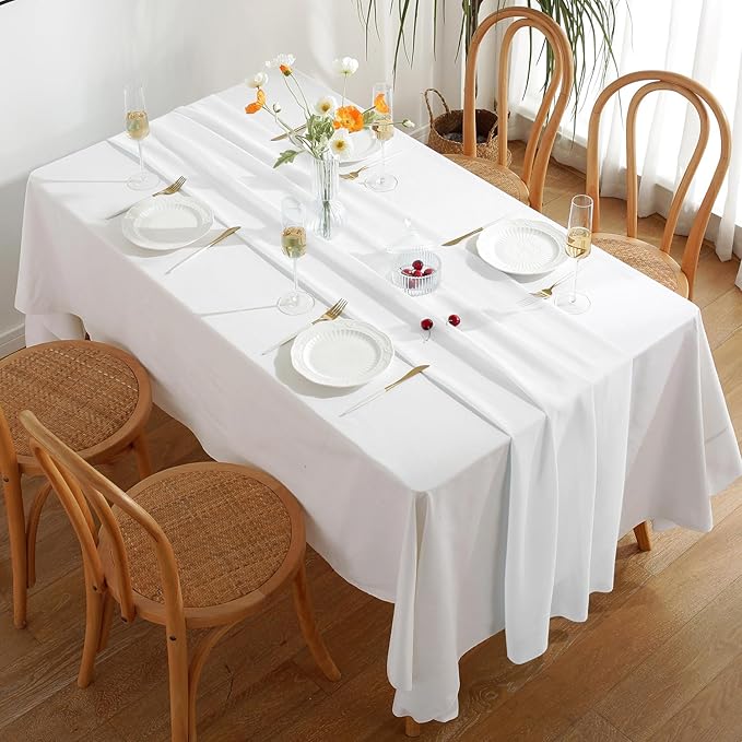 6 Pack 10 Ft Chiffon Table Runner White Gauze Long Table Runners 27x120 Inches Sheer Tulle Table Runner for Rustic Wedding Reception Bridal Shower Decorations Birthday Party