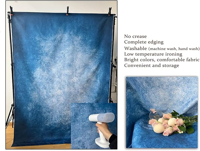 6x9ft Dark Blue Gradient Portrait Photo Backdrops Bright Center Abstract Photography Backdrop for Studio Photo Booth Prop Banner Decor Background