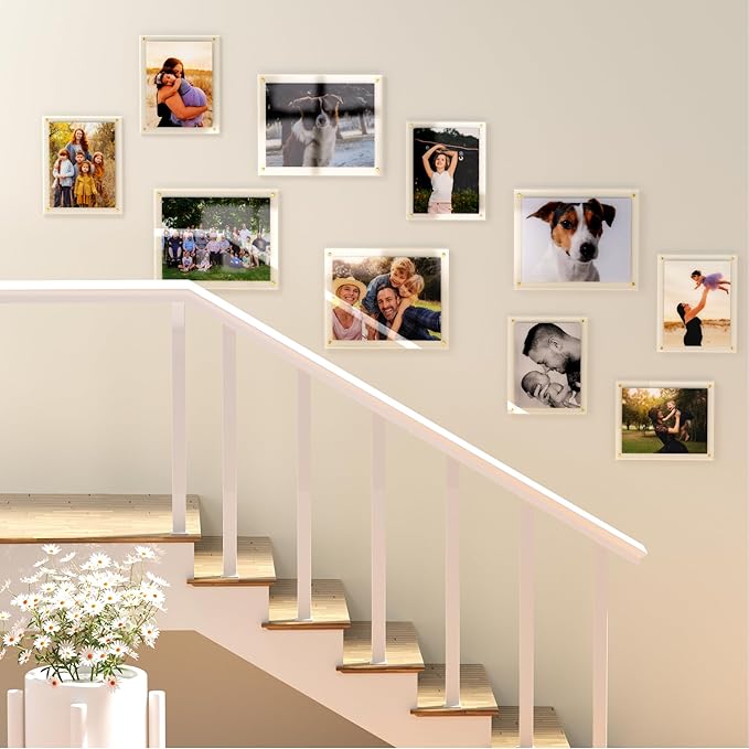 Acrylic Picture Frame for Wall, Clear Diploma Frame, No Drill Floating Frameless Photo Frame for Diploma Certificate Degree Document & Artworks Display, Graduation Gift for Students (1 Pack, 11X14 Straight edge)