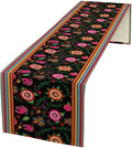 Mexican Table Runner,Colorful Flowers Cinco De Mayo Decor Table Runner for Kitchen Dining Table Home Party Decoration 13x108 Inch