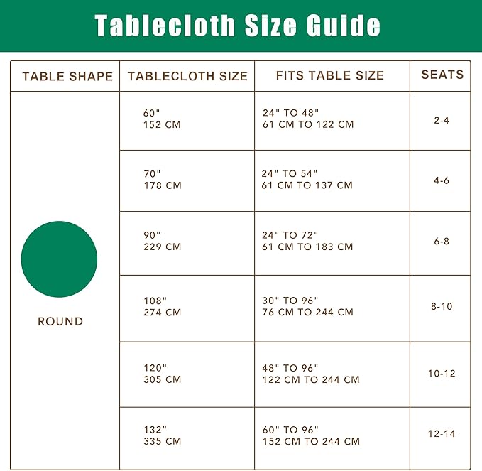Biscaynebay Textured Fabric Round Tablecloths 70", Natural Water Resistant Table Cloth Circle Folding Table Covers for Dining, Kitchen, Wedding, Parties etc. Machine Washable