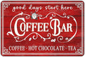 Vintage Christmas Coffee Bar Tin Sign - Kitchen Decor, Tea Bar Accessories, Hot Chocolate Station - 8x12Inch