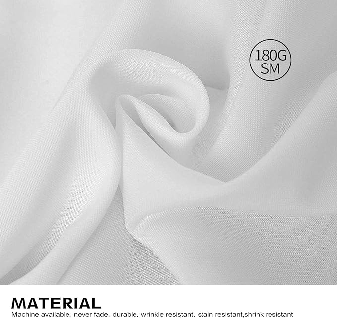 Surmente 5 Pack White Rectangle Tablecloth 90 x 132-inch Rectangular Polyester Table Cloth for Weddings, Banquets, or Restaurants