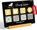 Personalized Custom Metal QR Code Sign Venmo Cashapp Scan to Pay with Stand Instagram Facebook Social Media QR Signs Bar Code QR Plaque Print for Business Salon Beauty Store Restaurant Wifi Sign (Vertical 4)