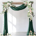 Socomi Wedding Arch Draping Fabric 3 Panels 29" x 19Ft Emerald Green Sheer Chiffon Curtain Drapes 6 Yards for Wedding Ceremony Birthday Party Decoration