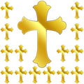 Blulu 16 Pieces Baptism Cake Toppers Crossing Cupcake Toppers Gold Mirror Acrylic Cake Picks Baptism Decor Christian Decorations(Vivid Style)