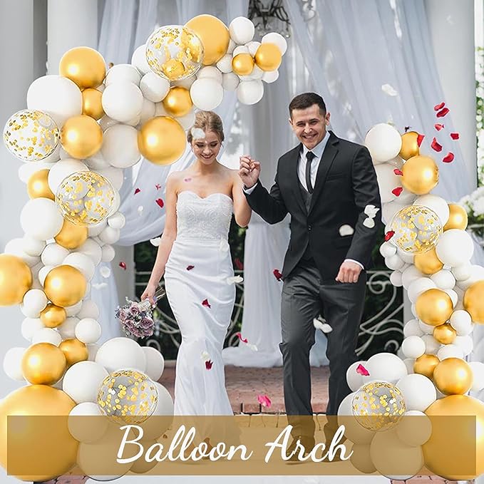 AerWo [Upgraded] Balloon Arch Kit 8.2FT & 6FT, Free Bending Top Half Balloon Arch Stand with Base, Floor Arch Backdrop Stand Frame for Lawn Yard Birthday Wedding Party Decorations