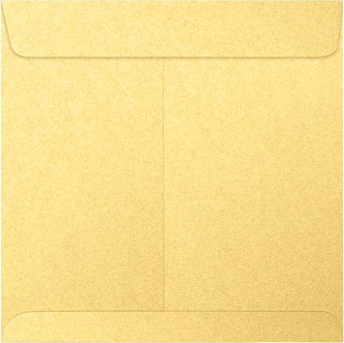 LUXPaper Square Invitation Envelopes | Peel & Press | 8 1/2" x 8 1/2" | Gold Metallic | 80lb. Text | 50 Qty