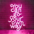 You Can Go Your Own Way Neon Sign,Neon Signs for Wall Decor,Motivational Pink LED Wall Light for Girls Bedroom,Teen Room,Dorm Decor,Neon Aesthetic Sign,Gift for Girls,USB Powerd Dimmer Switch