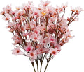Uieke 4Pcs Artificial Cherry Blossom Flower, Silk Peach Flowers Fake Plants Arrangement for DIY Garden Home Wedding Party Decor Pink