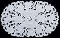 Creative Linens 4PCS Embroidered Floral Placemats 11x17 Oval White, Set of 4 Pieces
