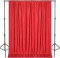 DWCN 10x10 FT Red Backdrop Curtains for Parties, Background Curtains Photography Backdrop Drapes with Rod Pockets for Wedding Decorations Birthday Family Gatherings, 2 Panels 5ft x 10ft