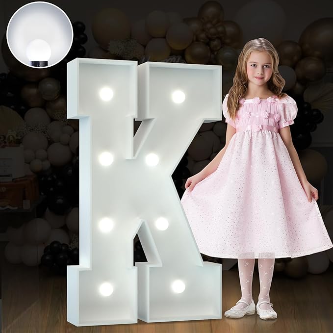 Marquee Letters 3 Feet Tall Large Light Up Letters Baby Shower Decorations Wedding Engagement Proposal White Party Decorations Marry Me Sign Big Cardboard Backdrop K